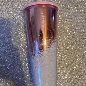 ❌SOLD❌Starbucks Cascading Glitter Rose Gold Tumbler